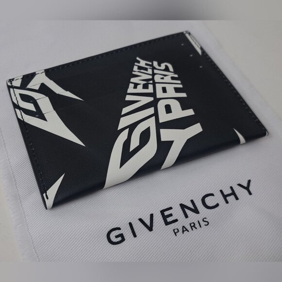 Givenchy Paris Cardholder Wallet Pocket Calf Leather Accessory Black Rare - Picture 1 of 16